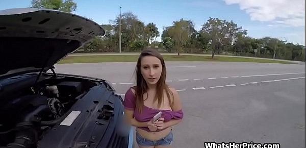  Solving car problems with pussy and big boobs